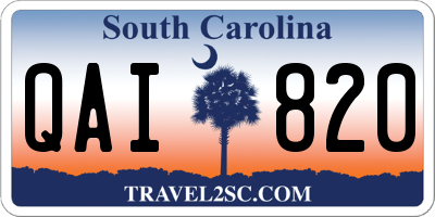 SC license plate QAI820