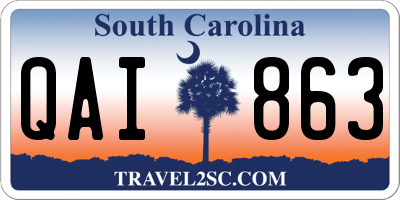 SC license plate QAI863