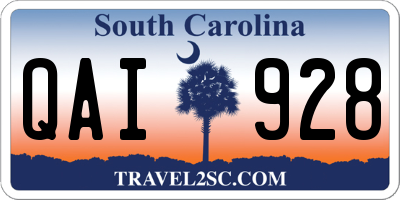 SC license plate QAI928