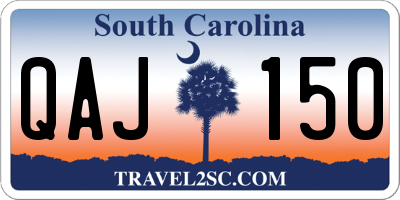 SC license plate QAJ150