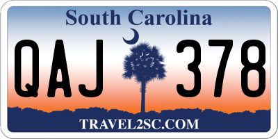 SC license plate QAJ378