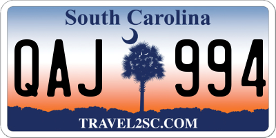 SC license plate QAJ994