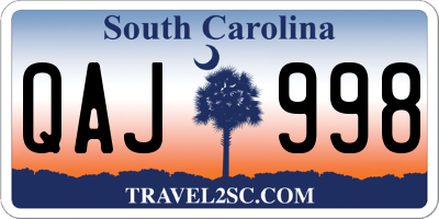 SC license plate QAJ998