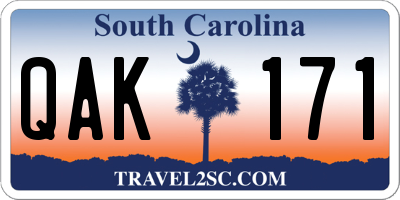 SC license plate QAK171