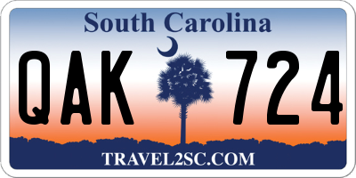 SC license plate QAK724