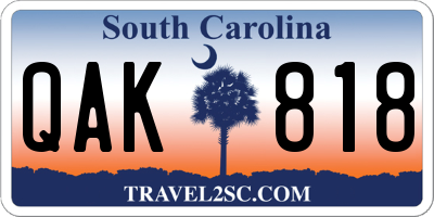 SC license plate QAK818
