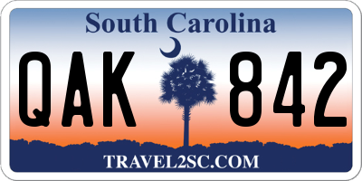 SC license plate QAK842