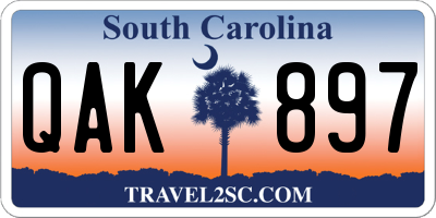 SC license plate QAK897