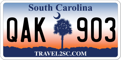 SC license plate QAK903
