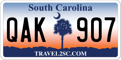 SC license plate QAK907