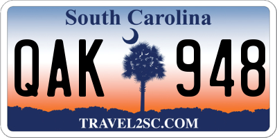 SC license plate QAK948