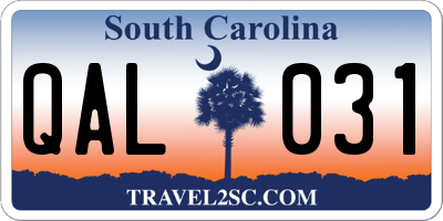 SC license plate QAL031
