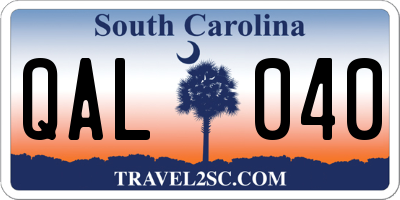 SC license plate QAL040