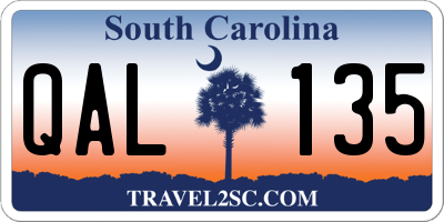 SC license plate QAL135