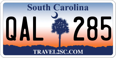 SC license plate QAL285
