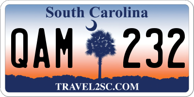 SC license plate QAM232