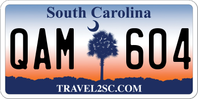 SC license plate QAM604