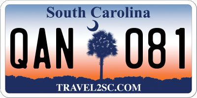 SC license plate QAN081