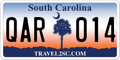 SC license plate QAR014