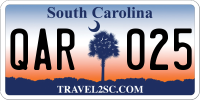 SC license plate QAR025
