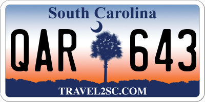 SC license plate QAR643