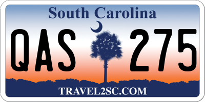 SC license plate QAS275