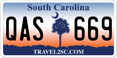 SC license plate QAS669
