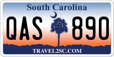 SC license plate QAS890