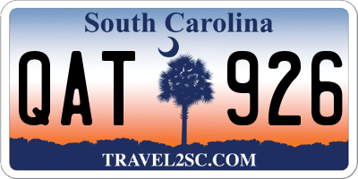SC license plate QAT926