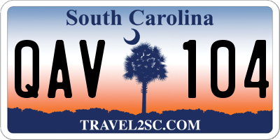 SC license plate QAV104