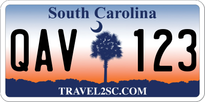 SC license plate QAV123