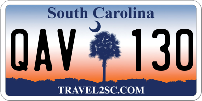 SC license plate QAV130