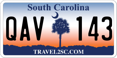 SC license plate QAV143