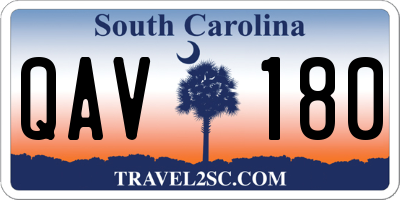 SC license plate QAV180
