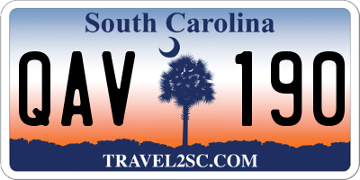 SC license plate QAV190