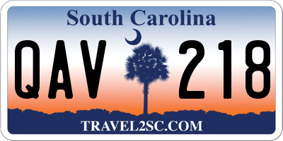 SC license plate QAV218