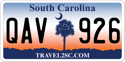 SC license plate QAV926