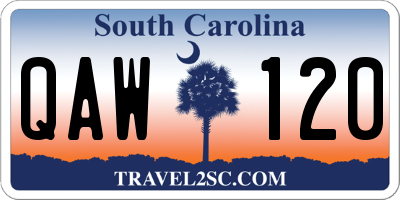 SC license plate QAW120