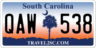 SC license plate QAW538