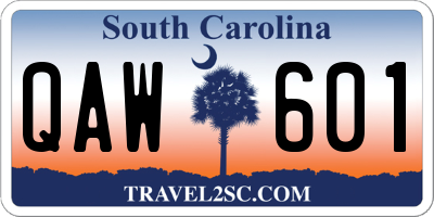 SC license plate QAW601