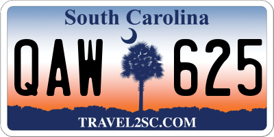 SC license plate QAW625