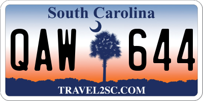 SC license plate QAW644