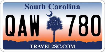 SC license plate QAW780