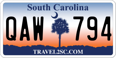 SC license plate QAW794