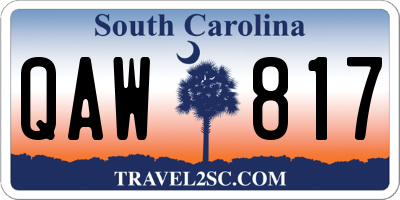 SC license plate QAW817