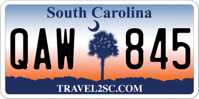 SC license plate QAW845