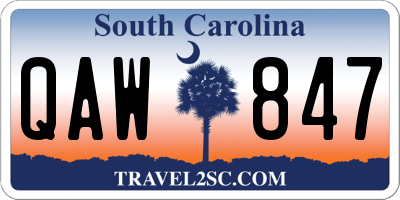 SC license plate QAW847