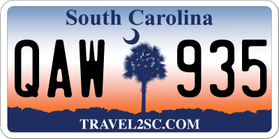 SC license plate QAW935