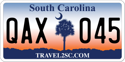 SC license plate QAX045