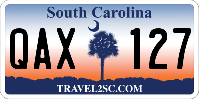 SC license plate QAX127